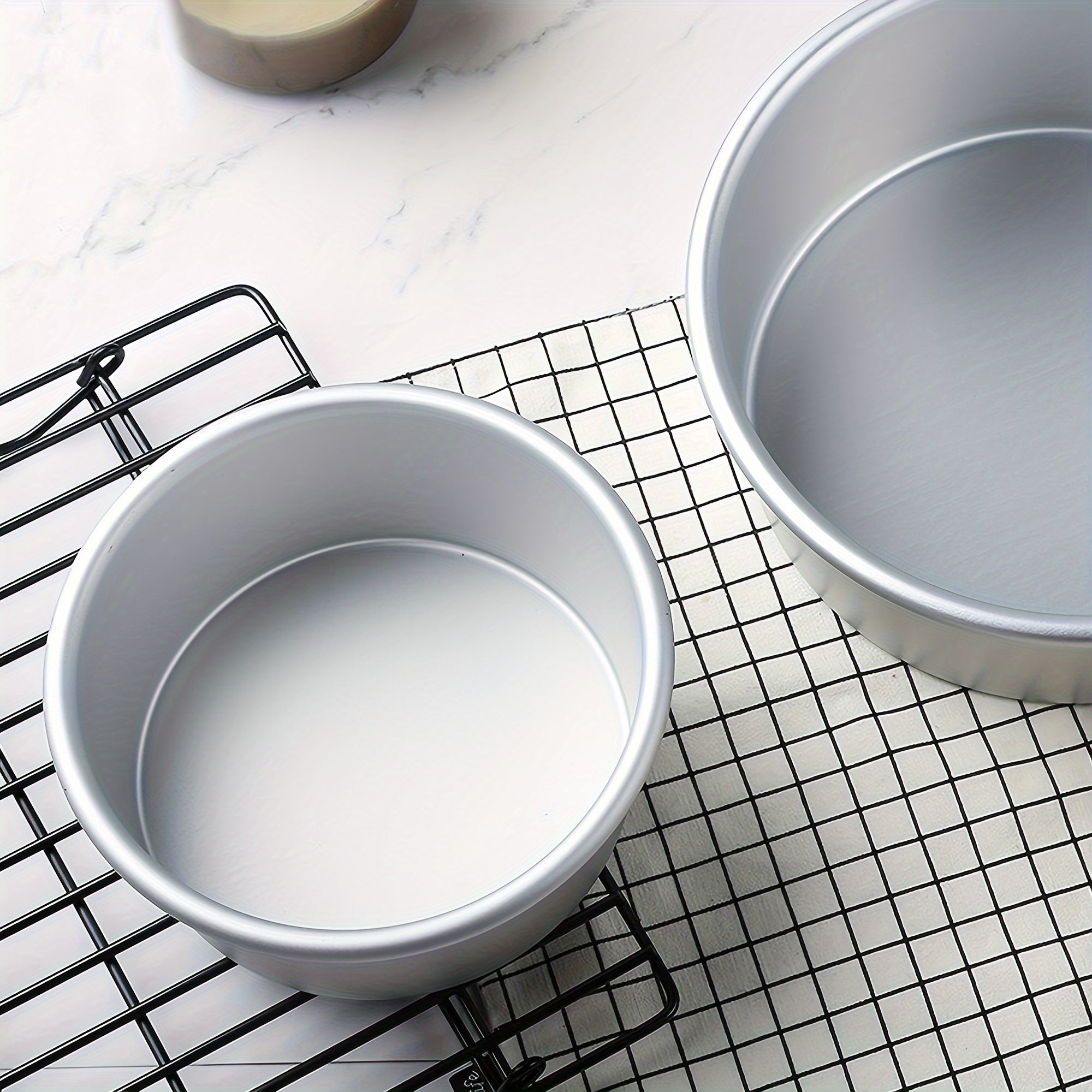 8-Inch Round Oven Cake Mold with Solid Bottom Anodized Aluminum for Chiffon Cakes