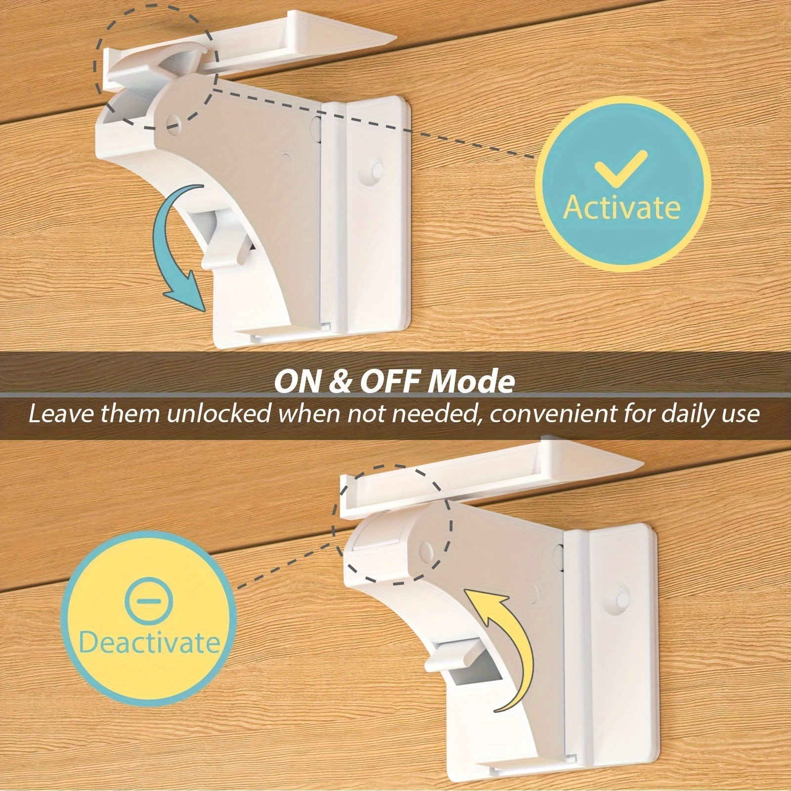 Set of 4/6/8 Magnetic Cabinet Locks with Keys No-Drill Hidden Adhesive Drawer Locks for Kitchen Cabinets