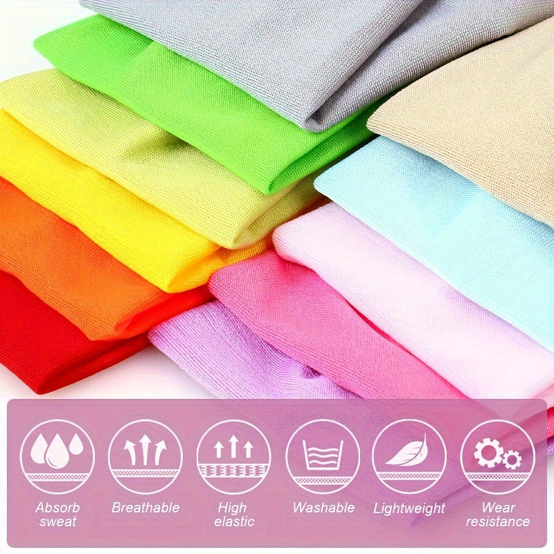 24 ta to'liq rangli keng qirrali bosh bandlar to'plami, sirg'almas elastik, teri so'radigan, yoga, sport zal, sport uchun