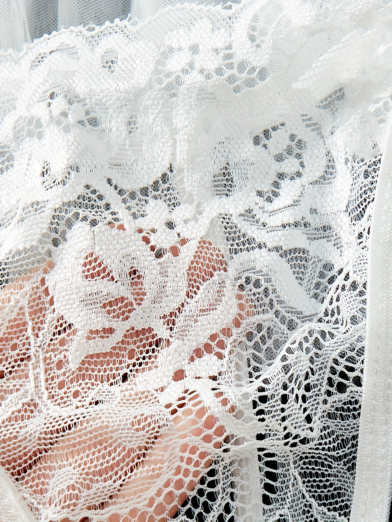 Women's Lace Lingerie Set with Bra Thong Garter Belt and Bridal Headpiece