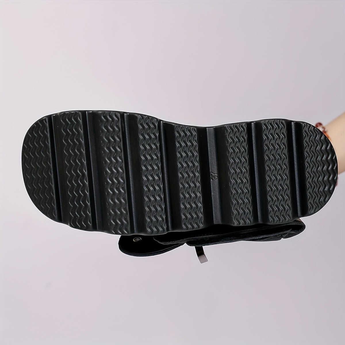 Женские панк-сапоги до середины икры в стиле кожа на платформе с каблуком-кастетом