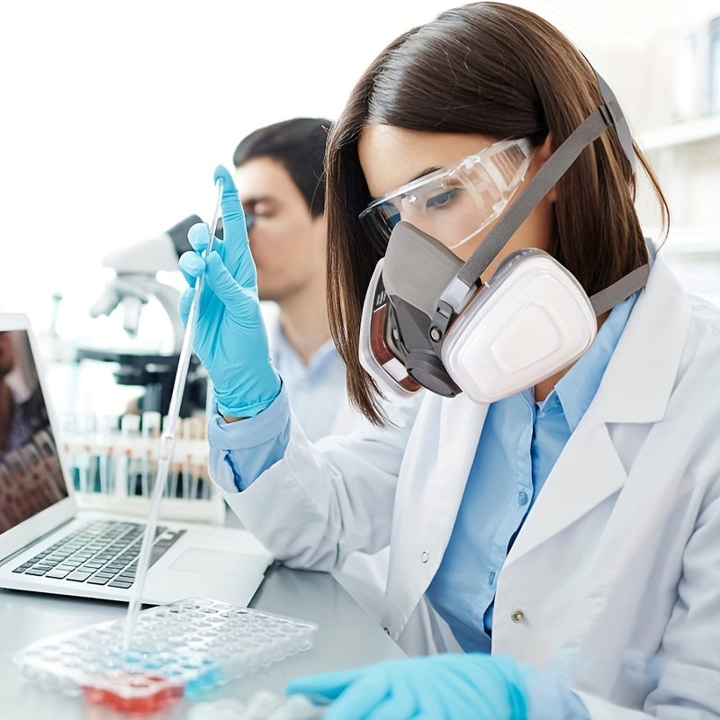 Half Face Mask Respirator with Gas Filter Reusable Dust Mask for Chemical Pesticide Protection