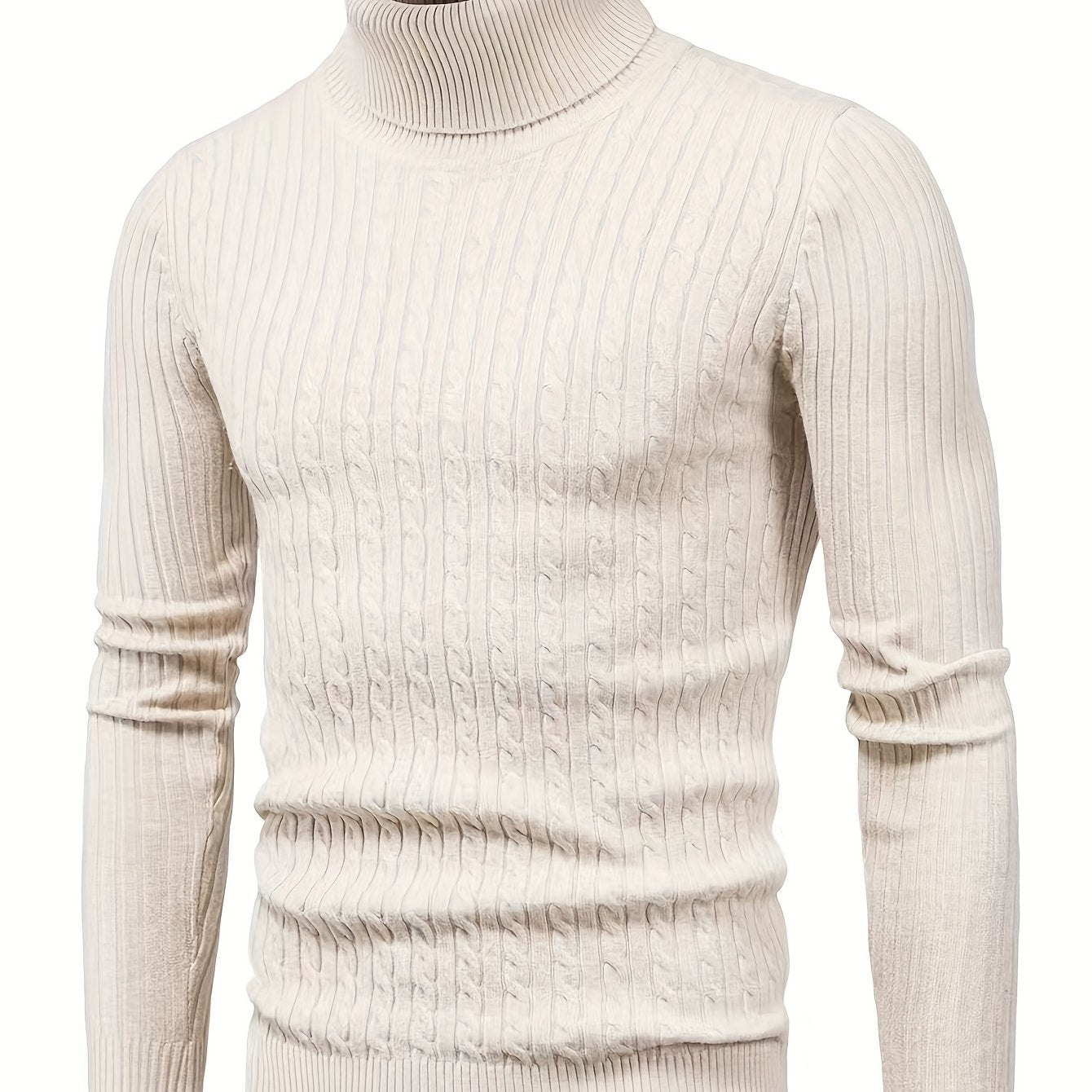 Men's Thermal Top Long Sleeve Solid Color Fall Winter Knit Rayon Sweater