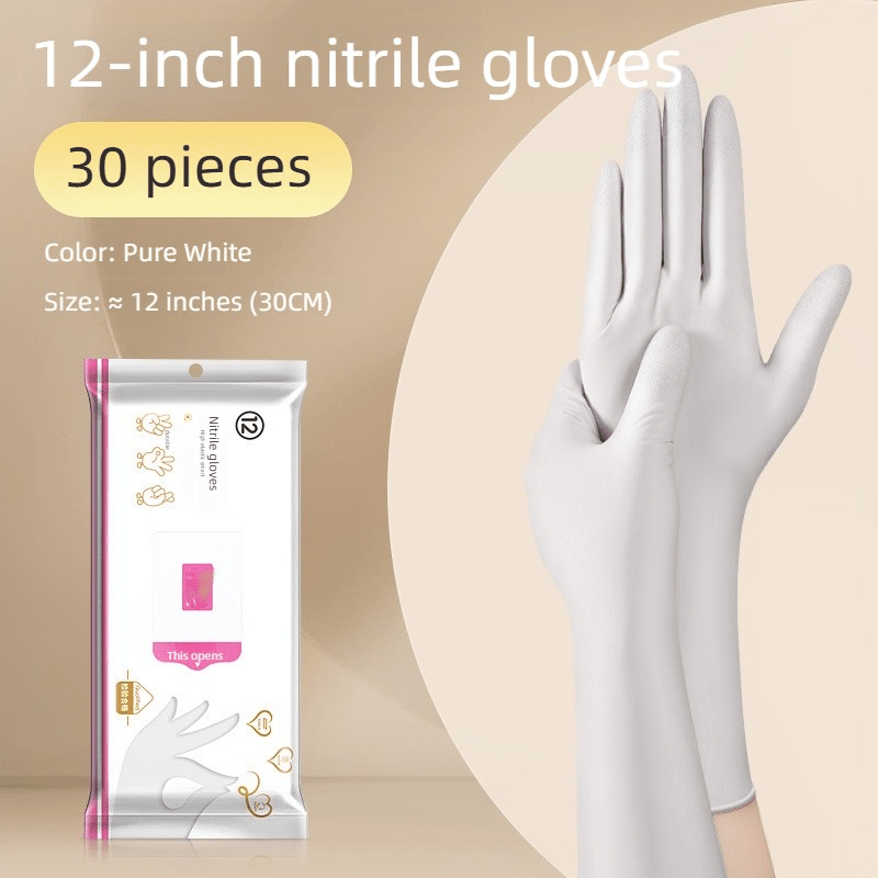 30 Pairs Reusable Nitrile Gloves Waterproof Durable Flexible Kitchen Bathroom Pet Care
