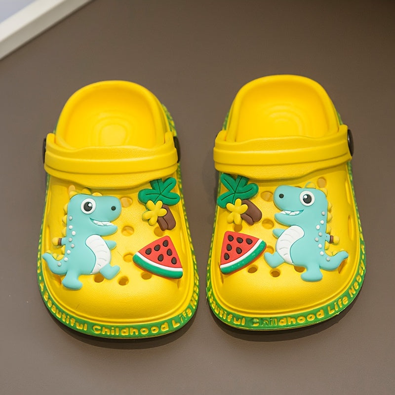 Kids' Dinosaur Clogs - Breathable Non-Slip Quick-Dry EVA Shoes for Boys and Girls