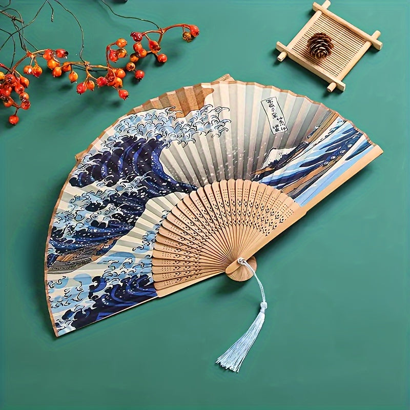 Traditional Plastic Dancing Fan for Hanfu Costumes and Gifts