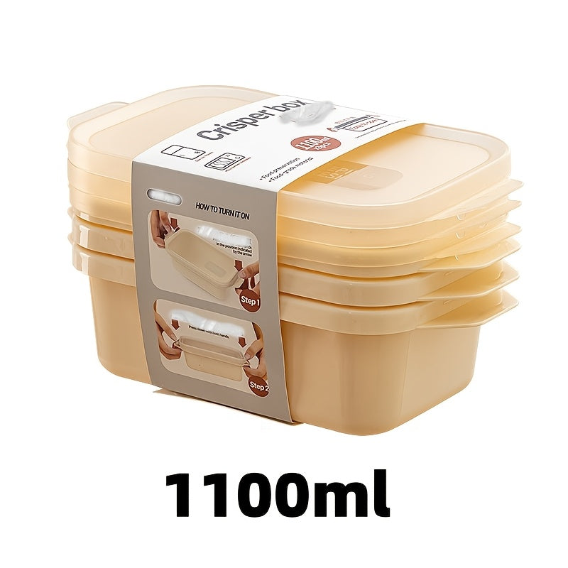 Microwave Safe Plastic Food Storage Containers Set of 3 Square Clip-On Lids