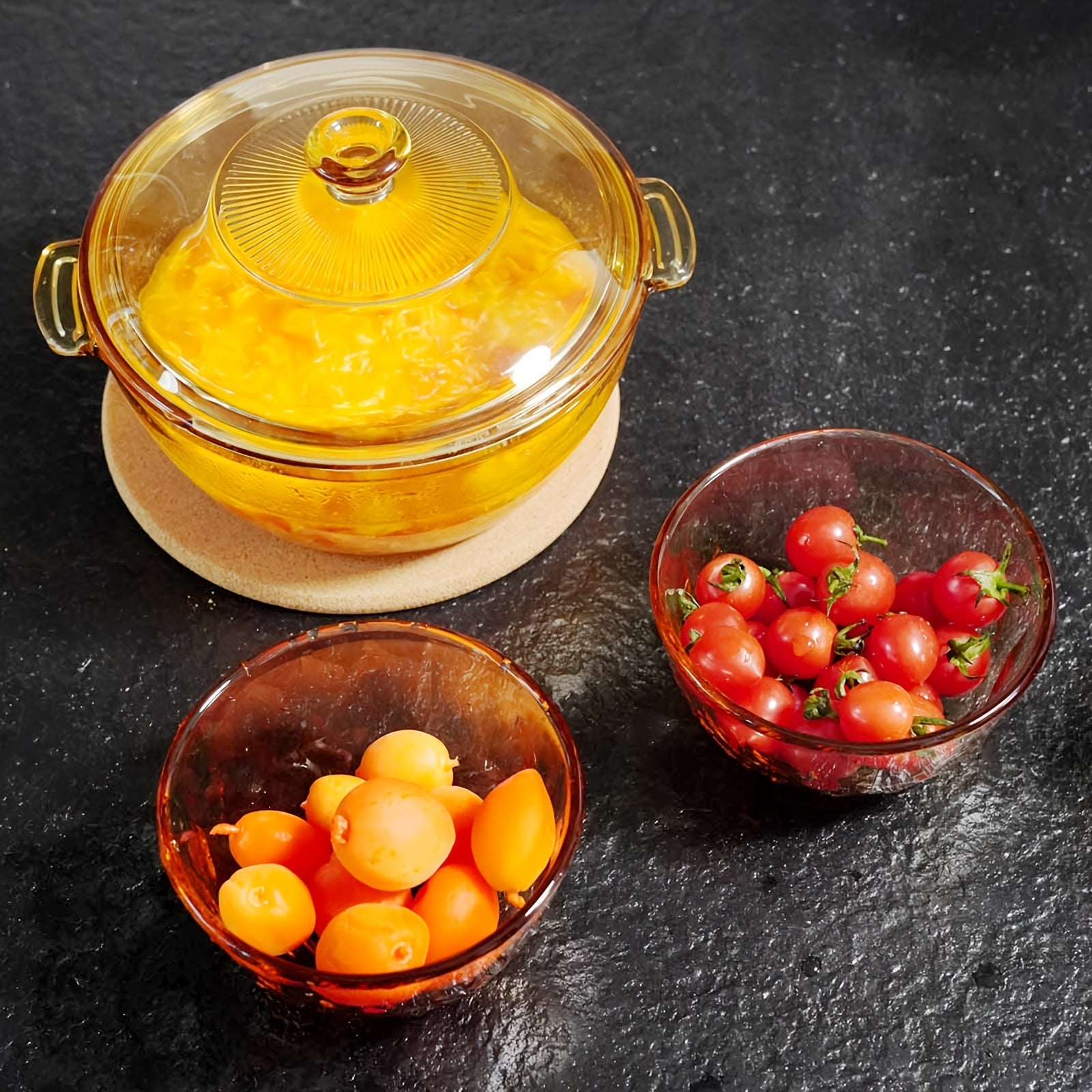 Shisha Qozon To'plami Qopqoq bilan - 1.5L Yuqori Haroratga Bardoshli Sho'rva Qozoni, Qovurma Qozoni, Ikkita Xizmat Qozoni va Isiga Bardoshli Matni o'z ichiga oladi - Naqssiz Dizayn, Sho'rva va Sut Pishirish uchun Mukammal