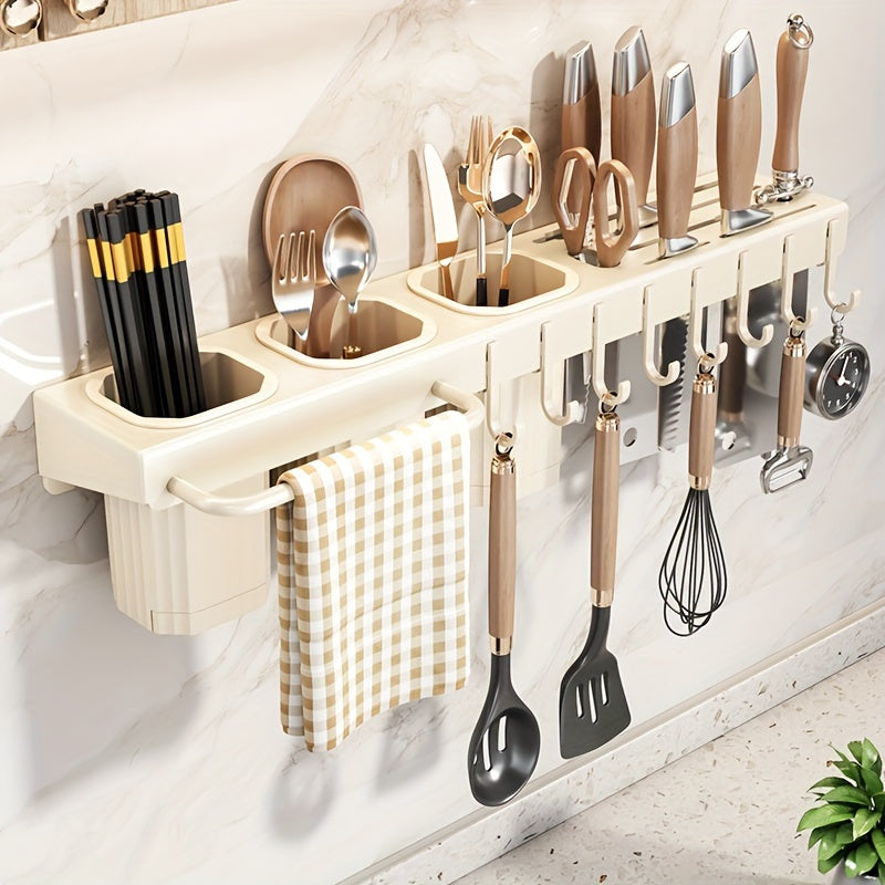 Organizador de almacenamiento para herramientas de cocina, soporte de pared para utensilios y cuchillos