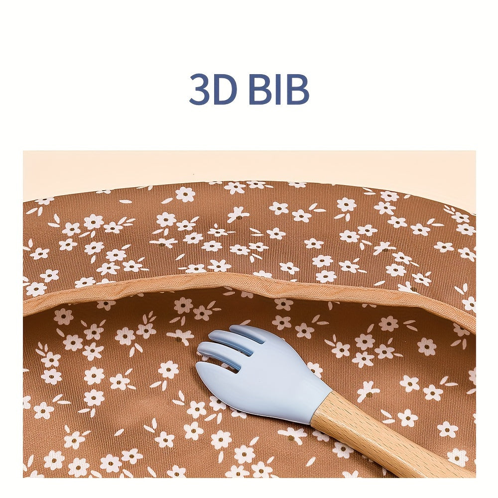 Babero impermeable para niños, de tela reciclada, ajustable, con gran bolsillo, multicolor