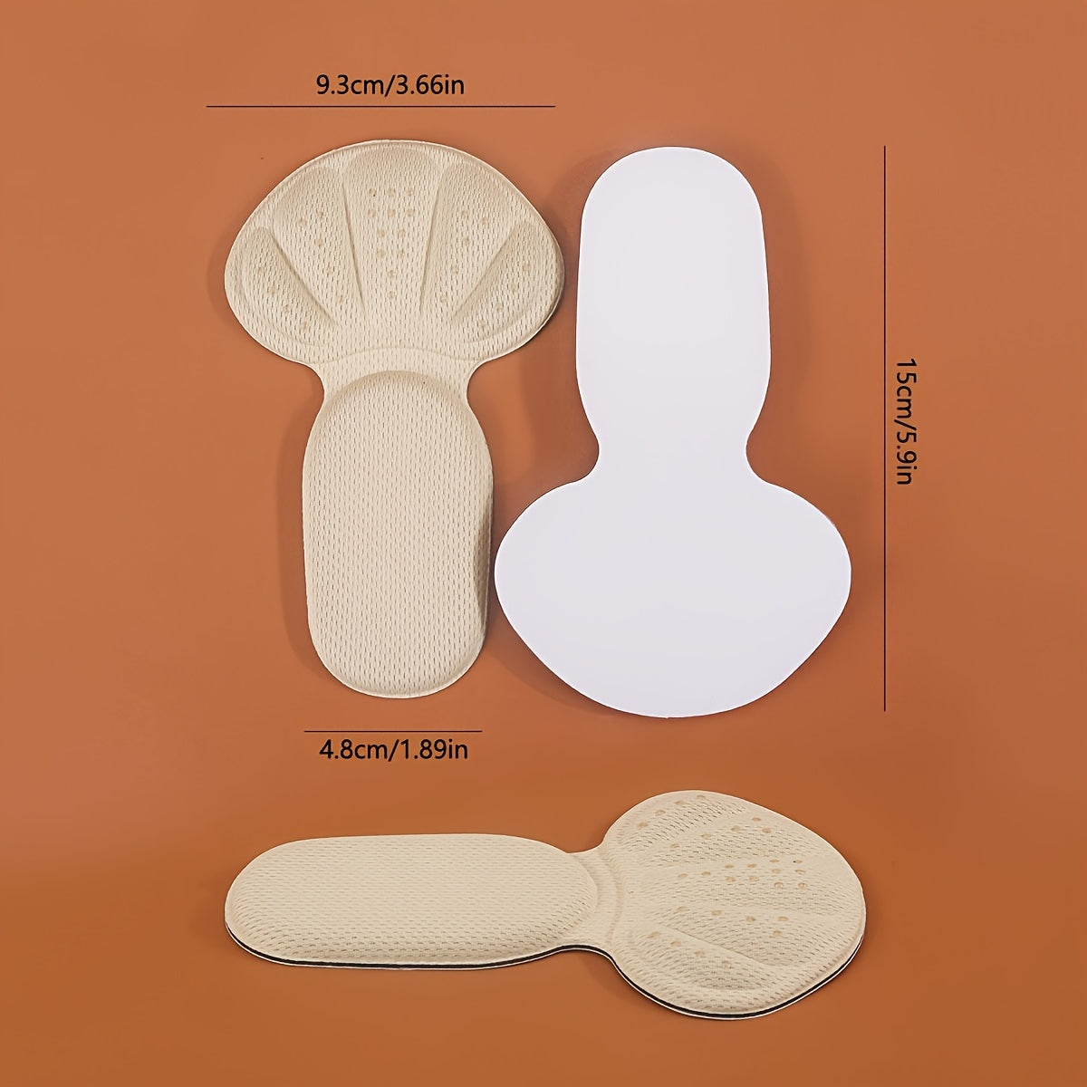Unisex Soft TPE Heel Cushions Non-Slip Breathable Adjustable Size Set