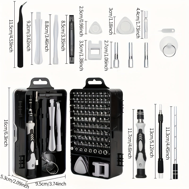 115 in 1 Precision Screwdriver Set for Electronics and Automotive Repair with Magnetic Handle