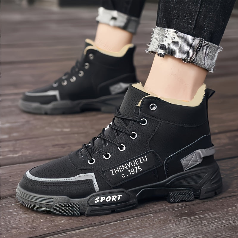 Men's Snow Boots Casual Sporty Lace-Up High Top for Outdoor Winter Hiking