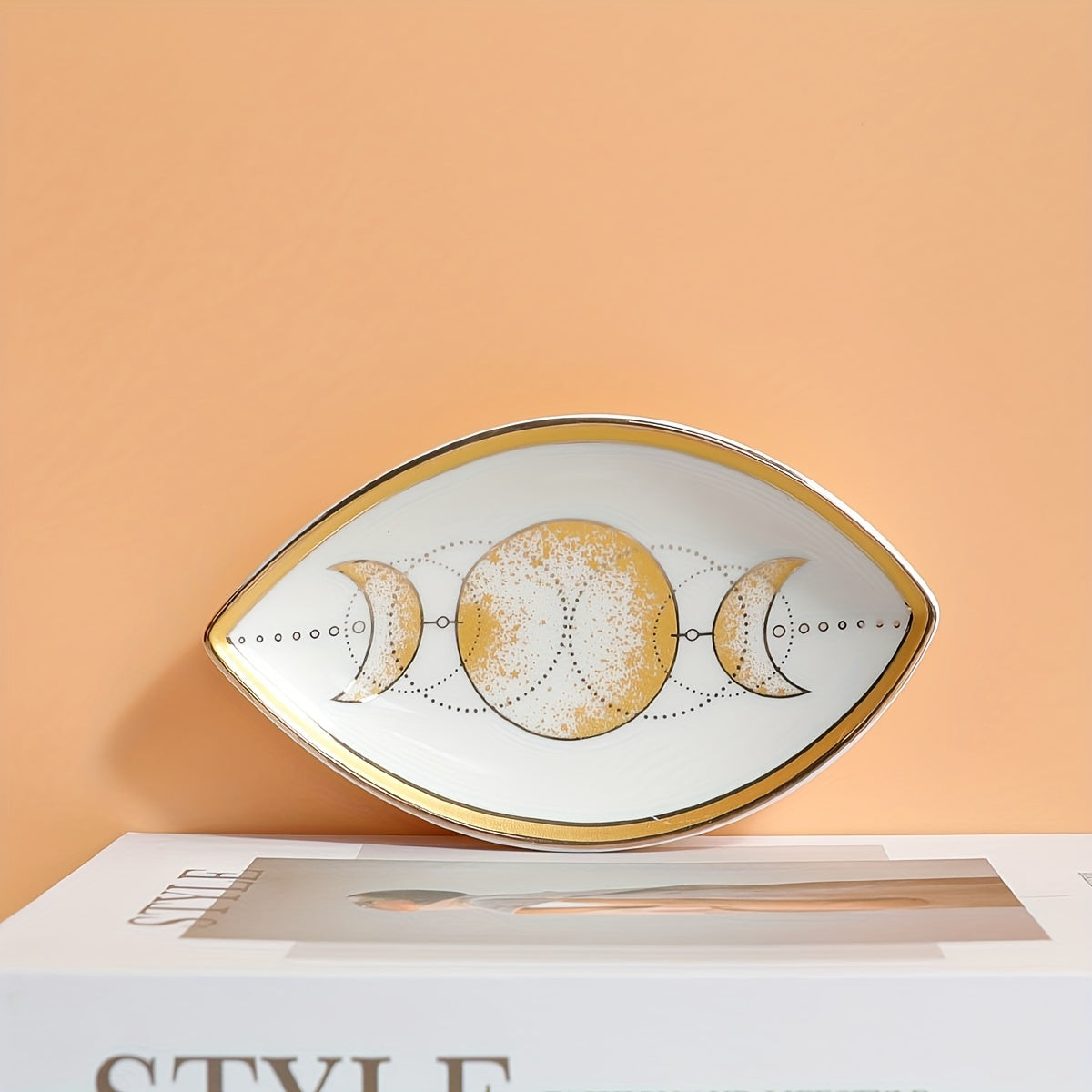 Ceramic Jewelry Tray with Devil's Eye Design for Rings Earrings and Necklaces