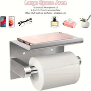 Stainless Steel Toilet Paper Holder with Shelf for Bathroom Storage
