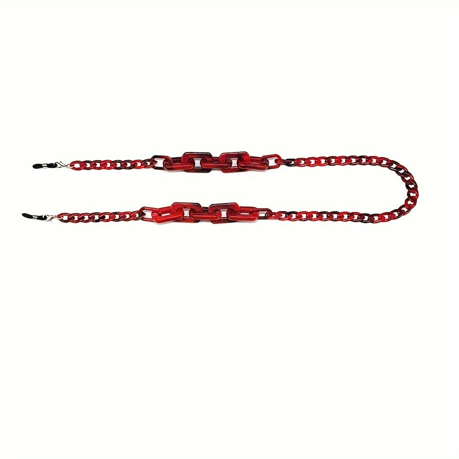 Cadena de gafas de acrílico grueso estilo retro chic con extremos de goma para gafas y gafas de lectura