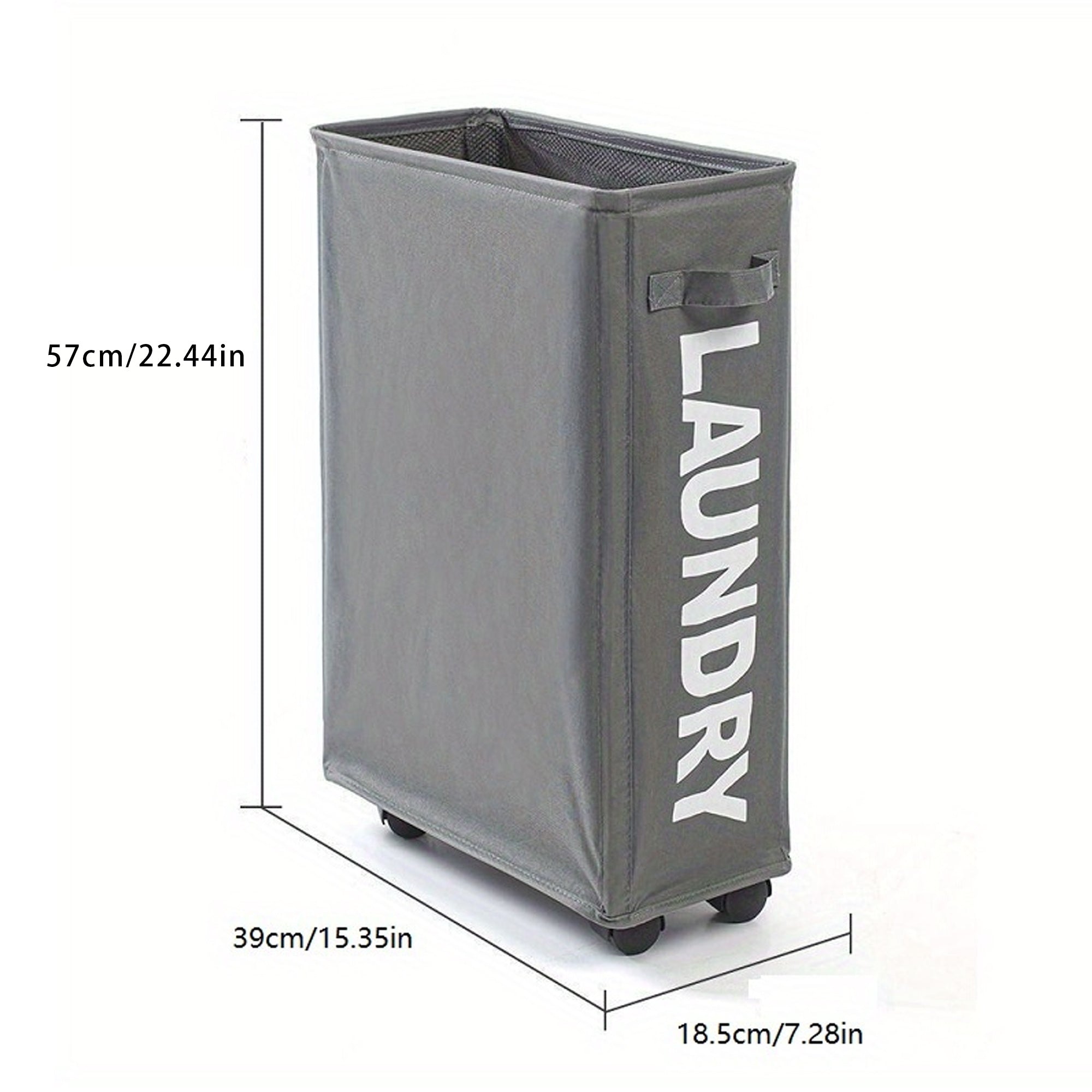 Cesta de ropa sucia delgada con malla a prueba de polvo y tela impermeable para almacenamiento de ropa