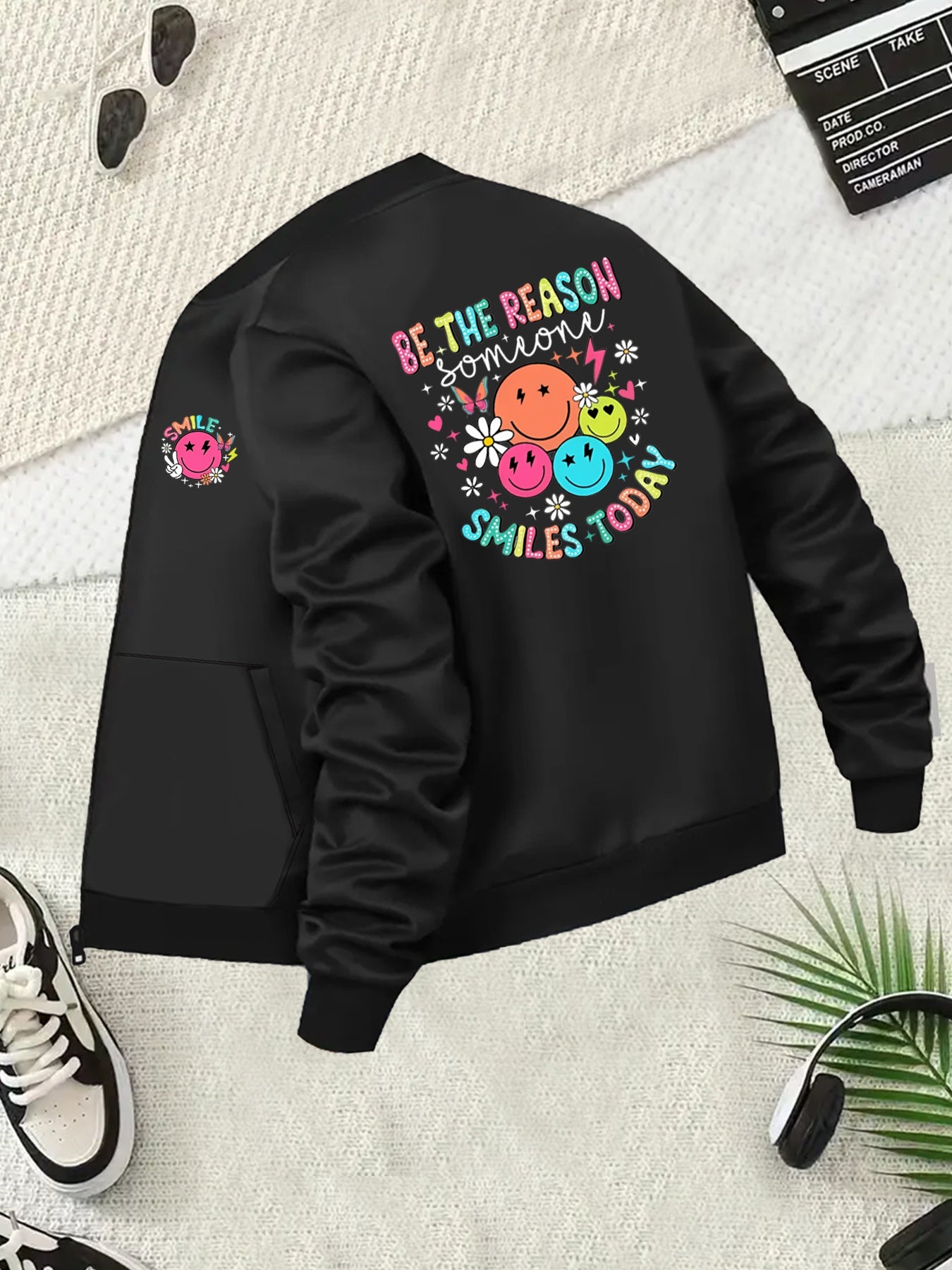 Women's Plus Size Casual Zip-Up Jacket with Pockets and Long Sleeves