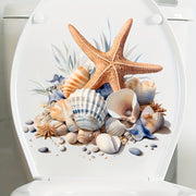 Toilet Seat Decal Summer Beach Design Ocean Theme Easy to Apply