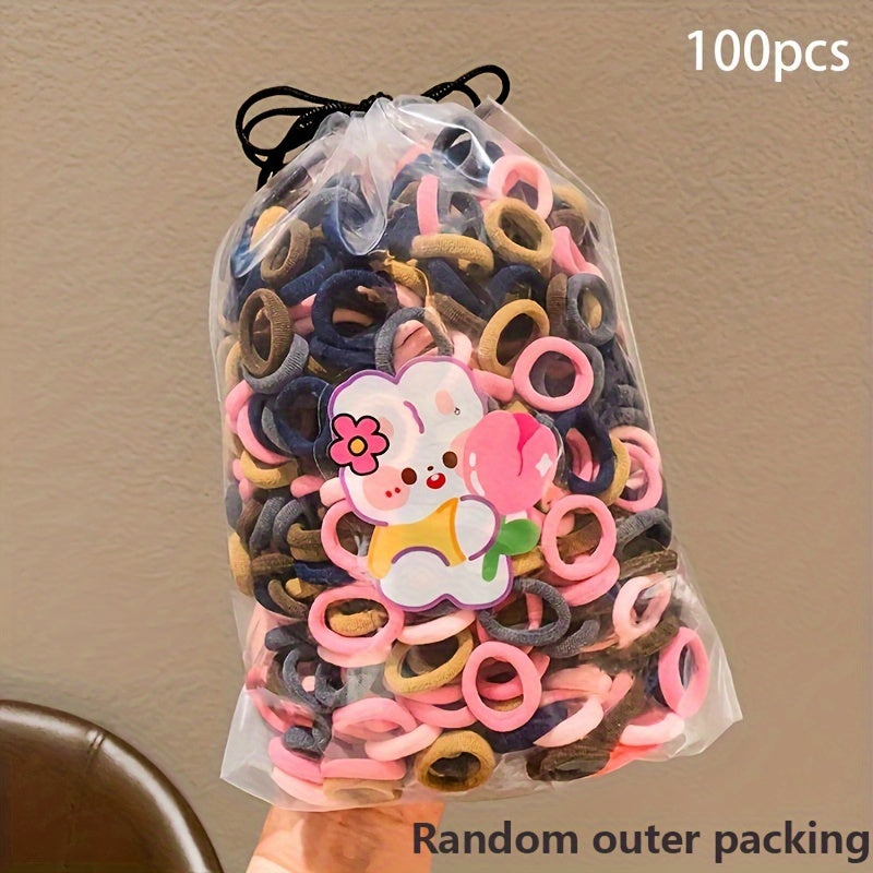 Kids Girls Hair Bands 100/200 Elastic Fabric Scrunchies Cute Gift Accessories