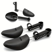 2 Pack Black Plastic Shoe Stretchers for Men and Women with Metal Hooks