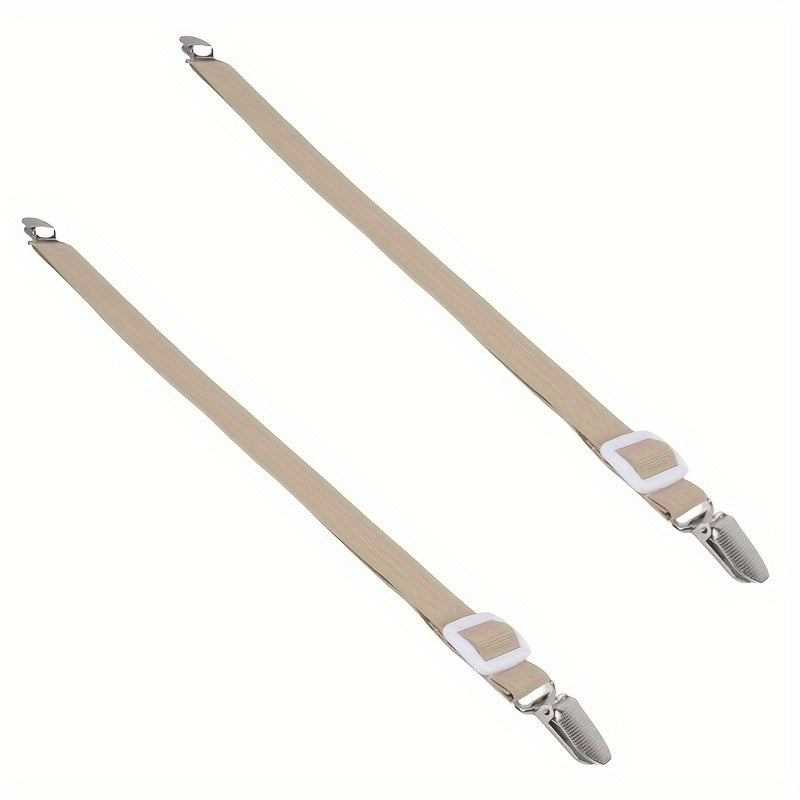 Pair of Quilt Holder Straps Adjustable Bed Sheet Clips Woven Fabric Elastic Bands