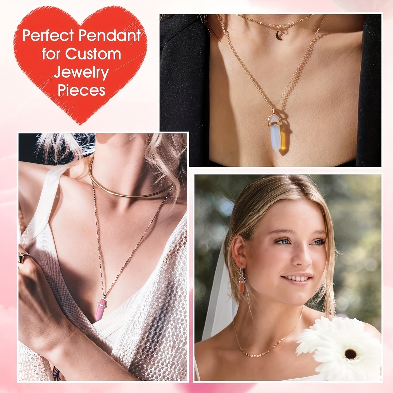 30 Rangi-chiroyli Kristal Nuqtali Pendantslar, Qora Sun'iy Charm va Saqlash Sumkasi bilan, Zargarlik Ishlab chiqarish uchun