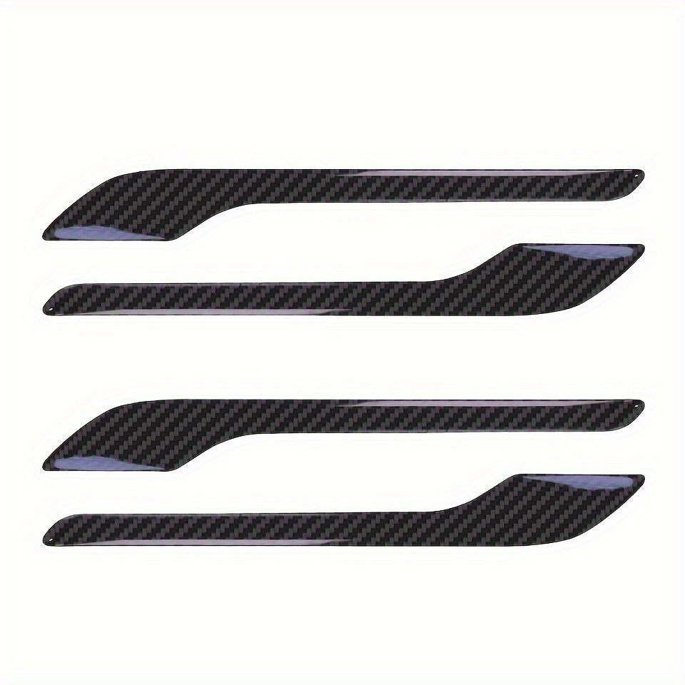 4pcs Black Carbon Fiber Door Handle Covers for Cars Scratch-Resistant ABS