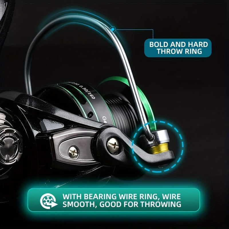 High-Performance Ambidextrous Carp Fishing Reel with Aluminum and Nylon Construction