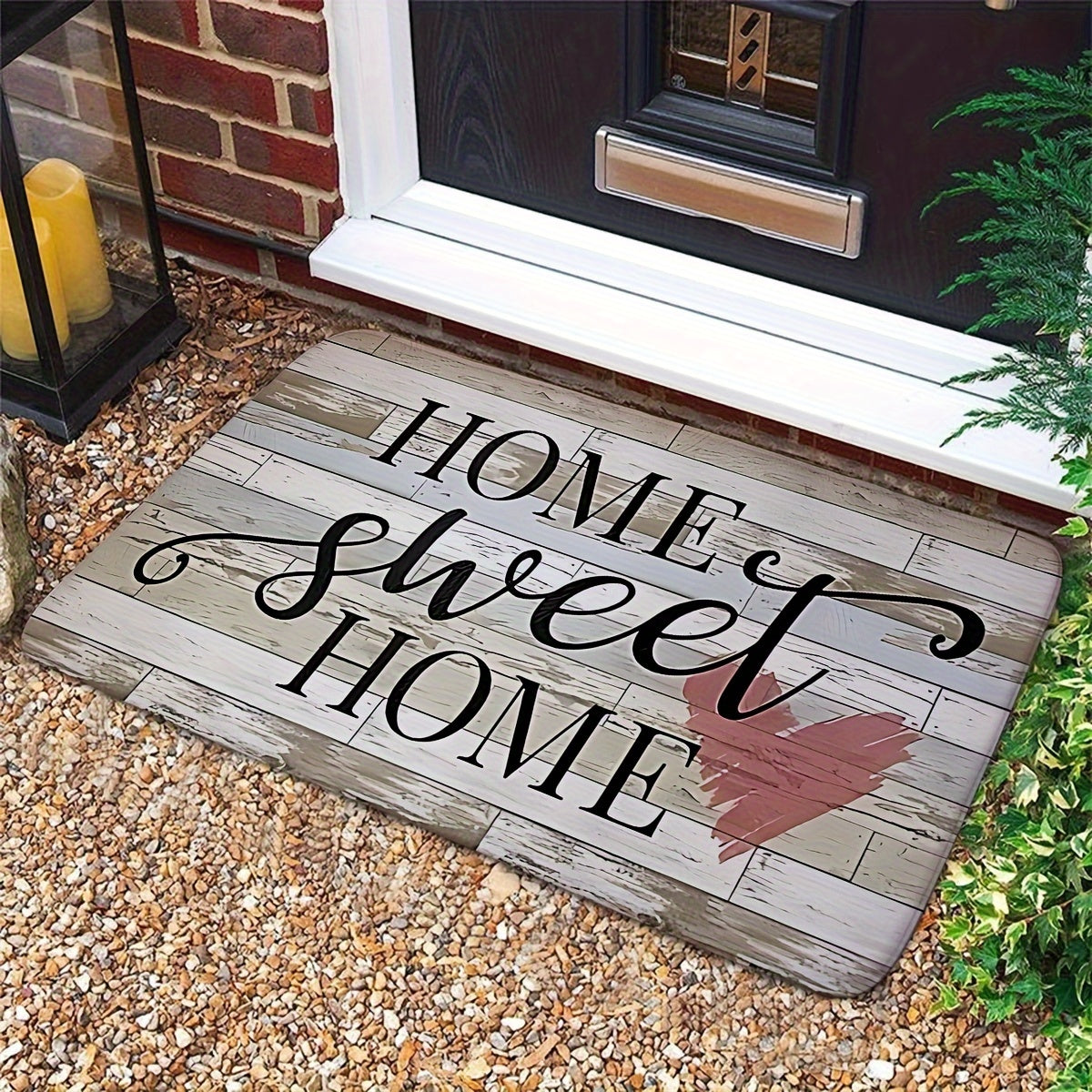 Wood Grain Farm Love Home Door Mat Non-slip Soft Thickened Foam Carpet Indoor Bathroom Entrance