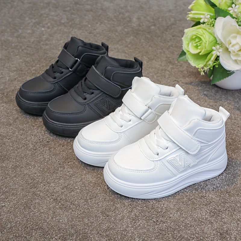 Kids Waterproof High-Top Sneakers with Round Toe and Easy Closure for Outdoor and Casual Wear