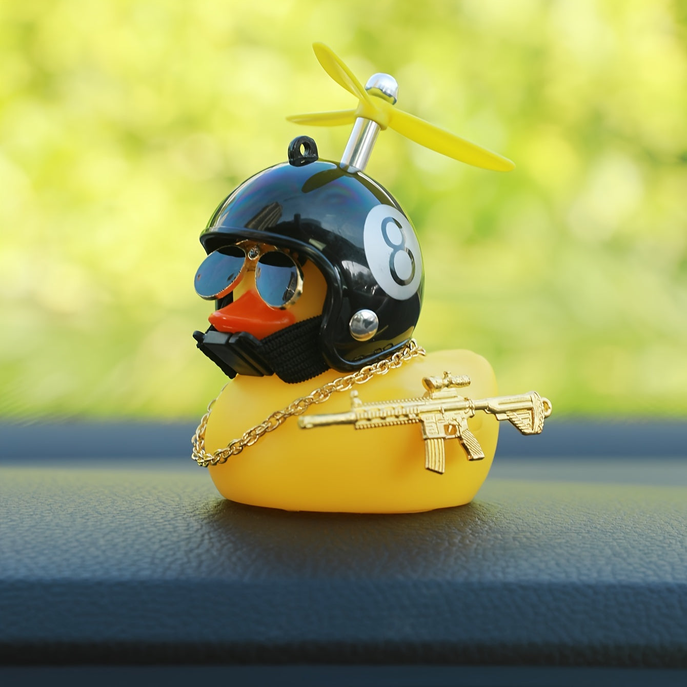 Duck Car Dashboard Ornament PVC Metal Gun Sunglasses Car Interior Decor Gift
