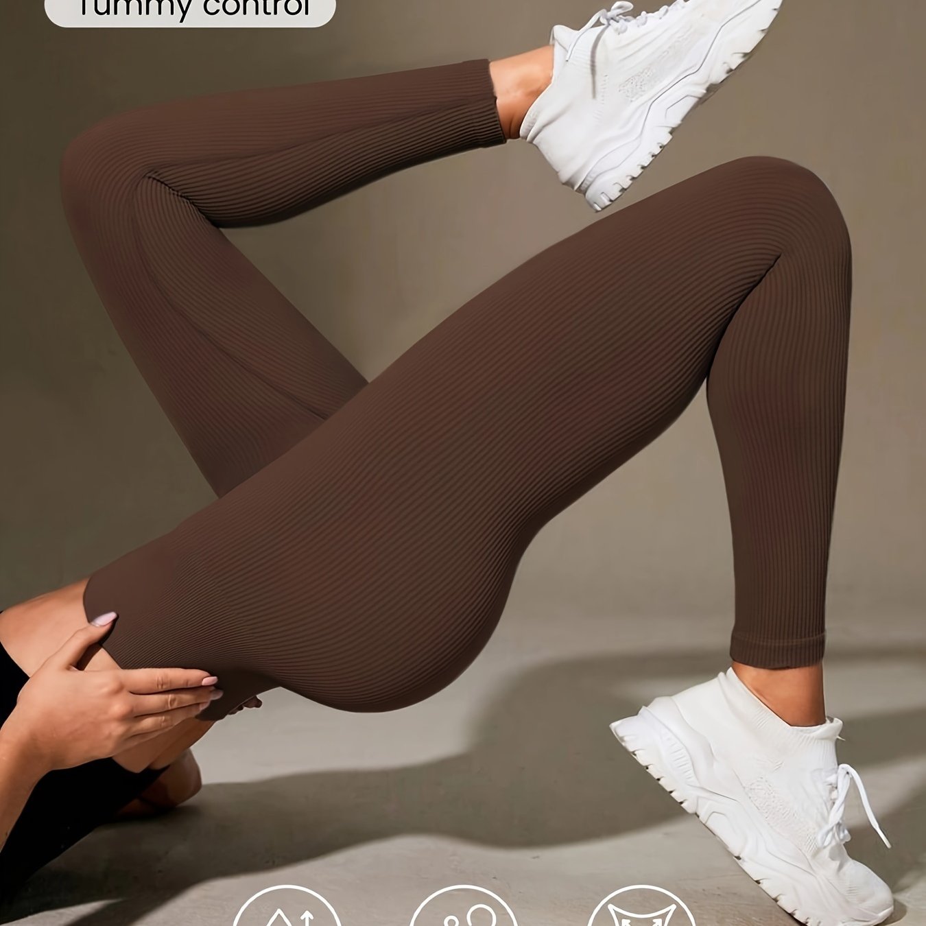 Women's High-Waist Yoga Leggings Tummy Control Moisture-Wicking Breathable Cropped