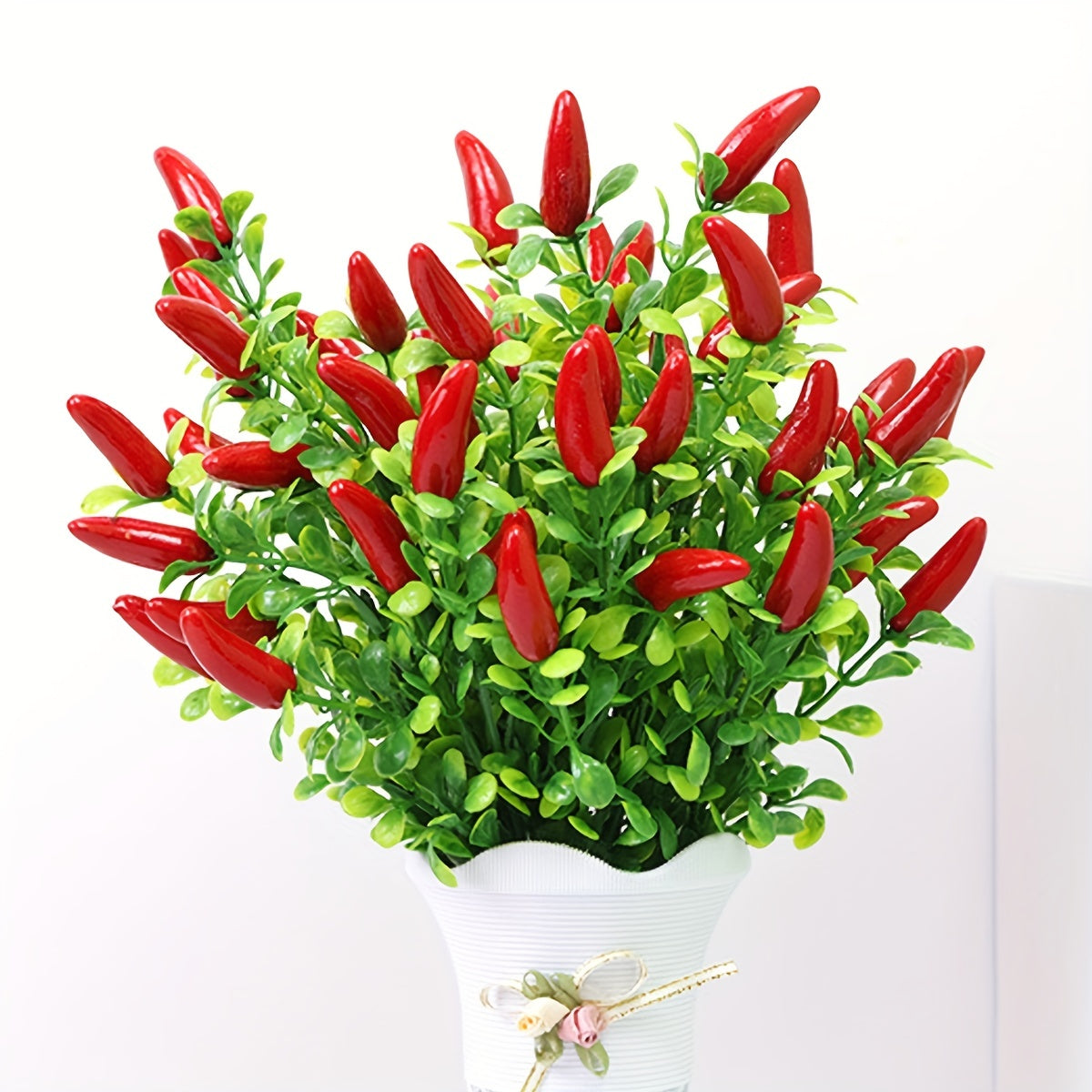 Artificial Chili Pepper Flower Bouquet Indoor Outdoor Decor Artificial Plant Arrangement