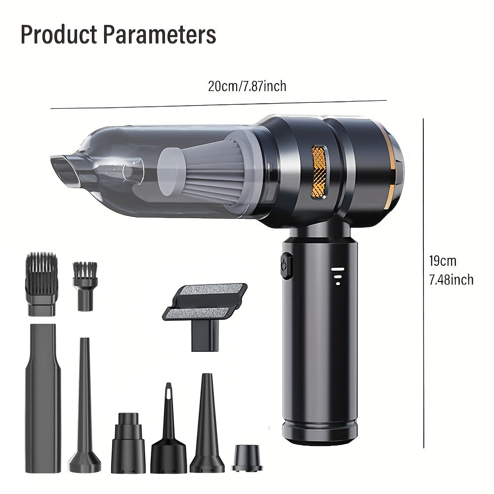 Ручной автомобильный пылесос с мощностью всасывания 15 кПа и воздуходувкой, многофункциональная насадка для автомобиля, дома, офиса