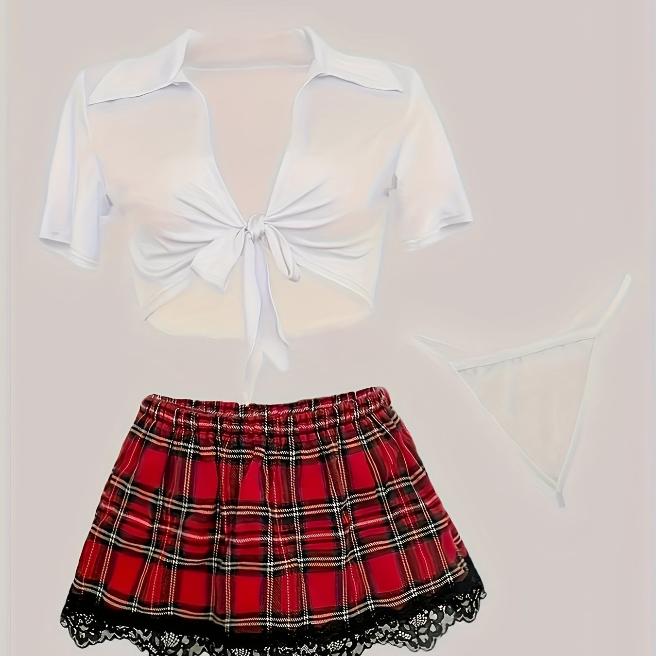 Women's Plaid Waist Cosplay Costume for Seductive Dress