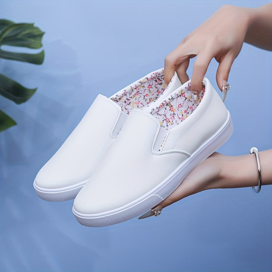 Women's Slip-On Loafers Black Cushioned Rubber Sole Casual Office Footwear