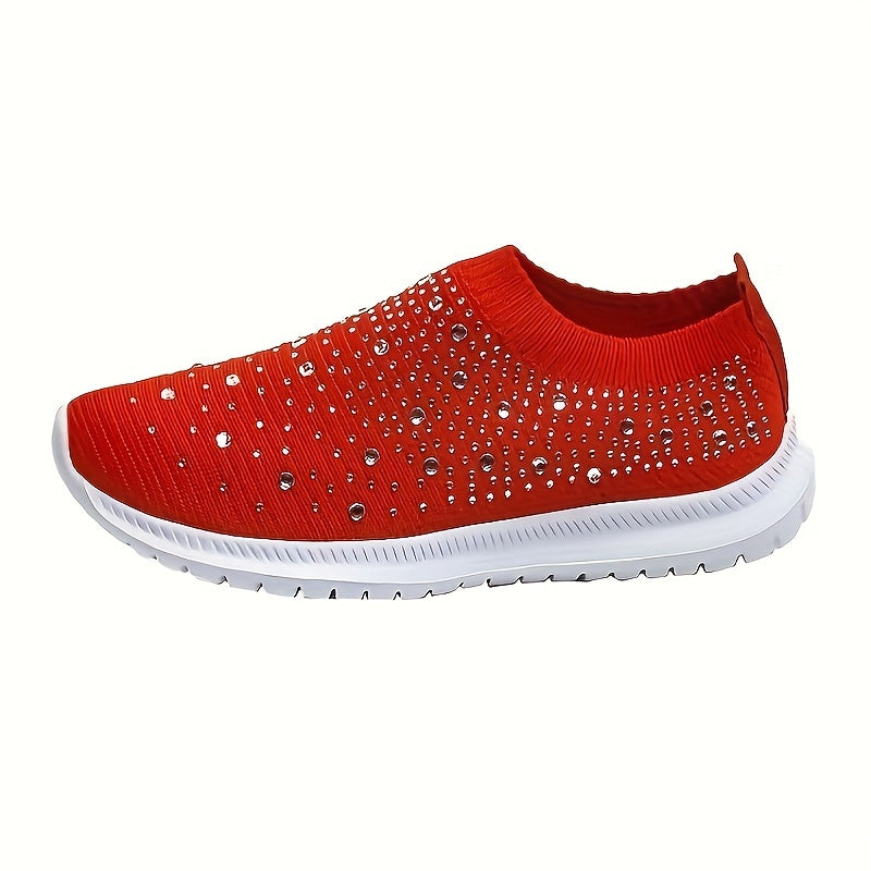 Women's Solid Color Round Toe Slip-On Casual Sneakers All-Season Fabric