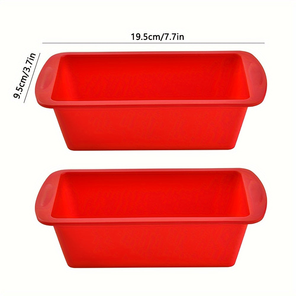Silicone Loaf Pan Set 2 Non-Stick Baking Pans for Bread Brownies Cakes