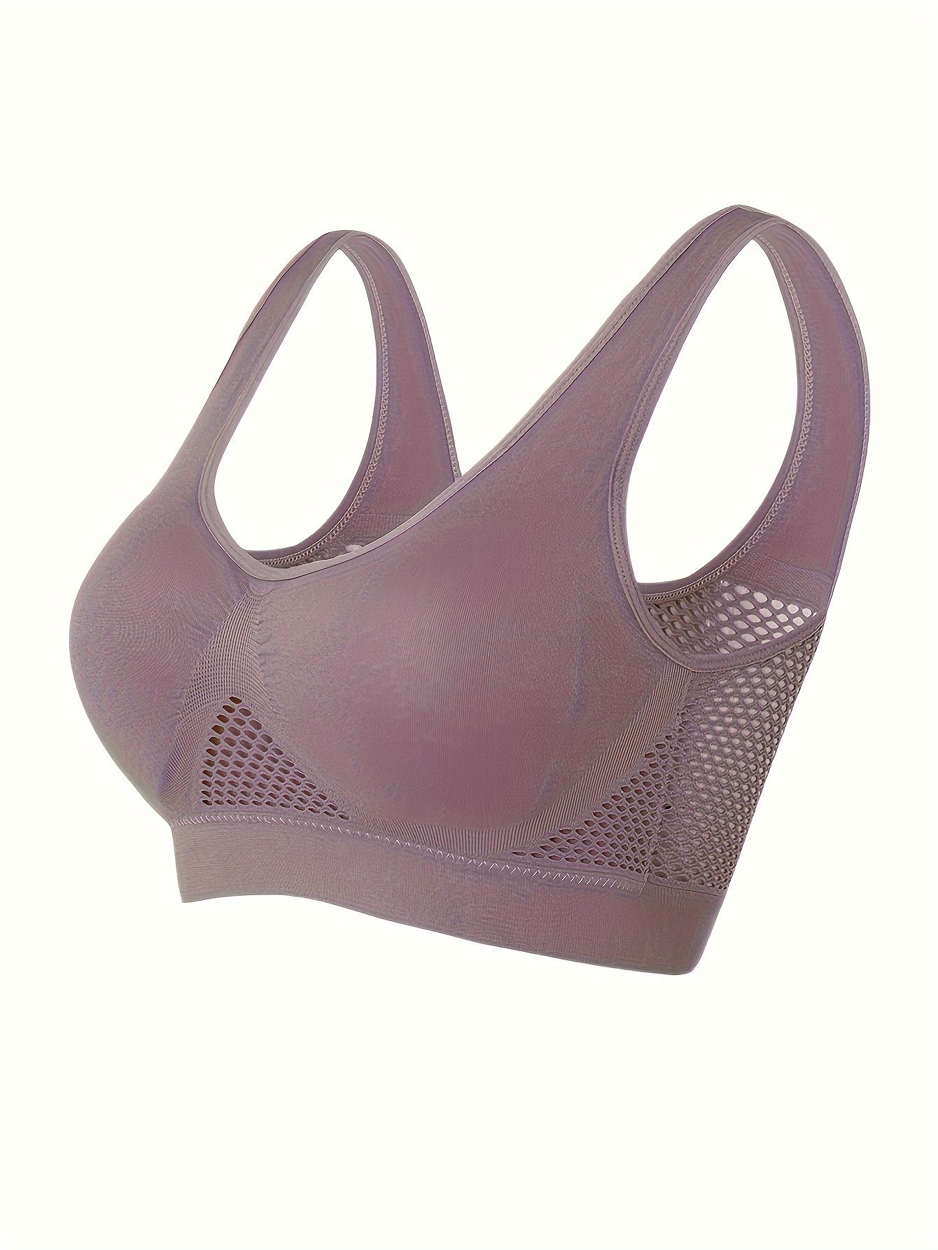 Women’s Plus Size Seamless Sports Bras 6-Pack V-Neck Removable Pads