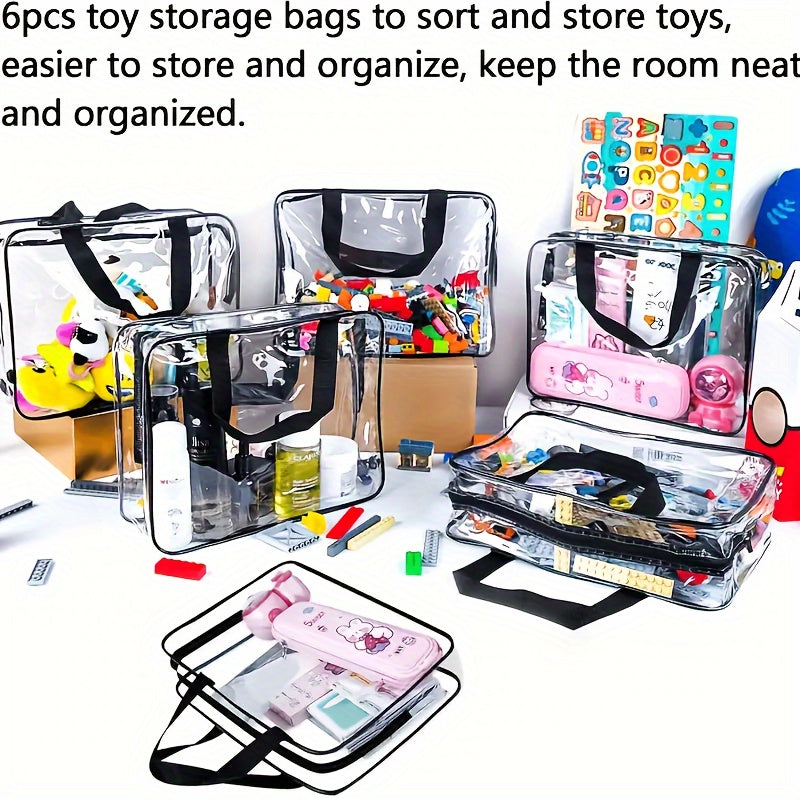 Large Clear PVC Storage Bag with Zipper Waterproof Organizer for Toys Crafts Books 3.2 Cubic Feet