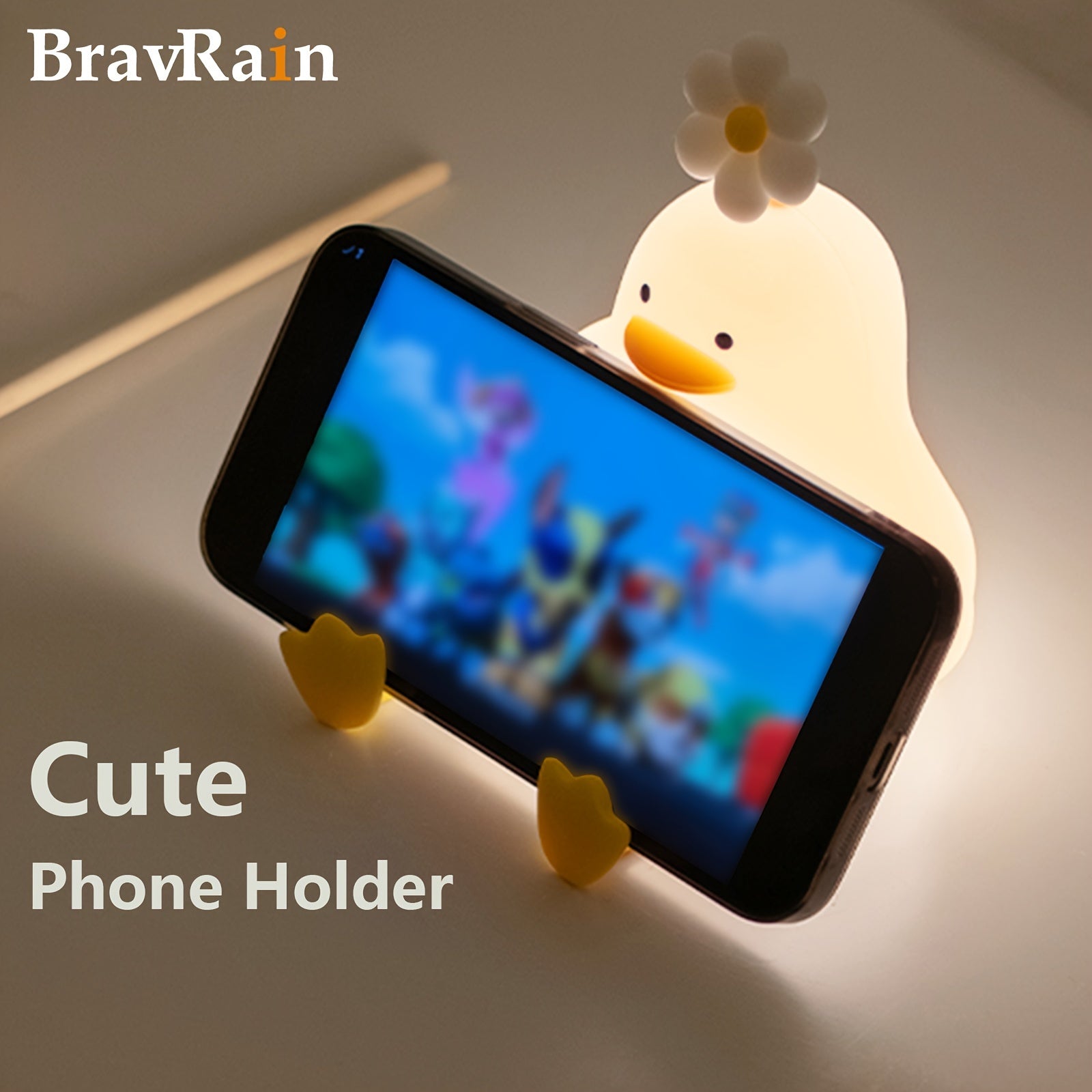 Silicone Duck Night Light for Bed with Adjustable Brightness USB Powered Kids Gift
