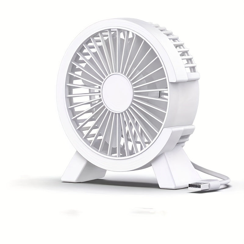 Compact USB Desktop Fan with Quiet Brushless Motor, High Airflow, Purple Design