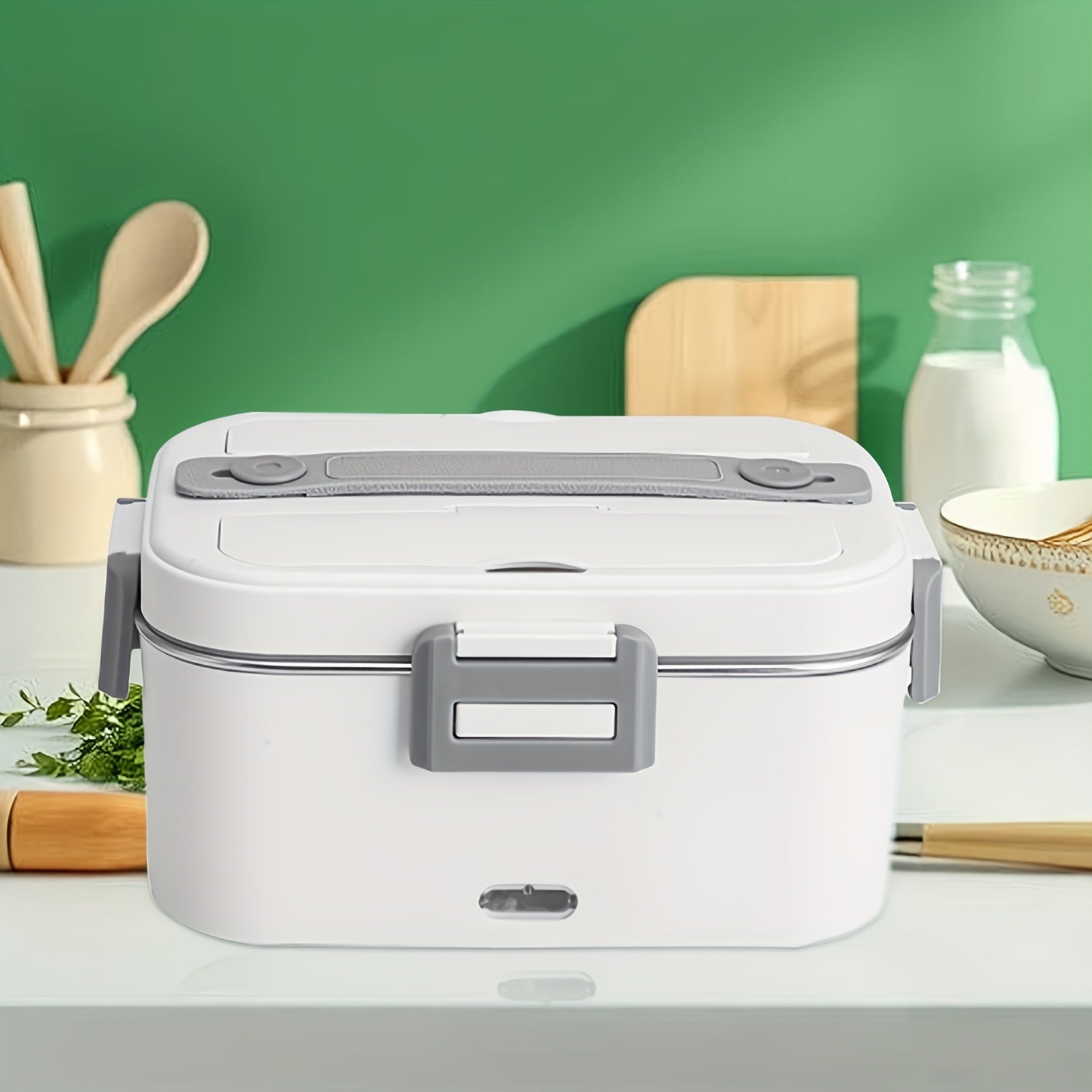 Ofis ishchilari uchun ichiga zanglamaydali po'latdan yasalgan idish va avtomobil quvvati simi bilan jihozlangan elektr tushlik qutisi.