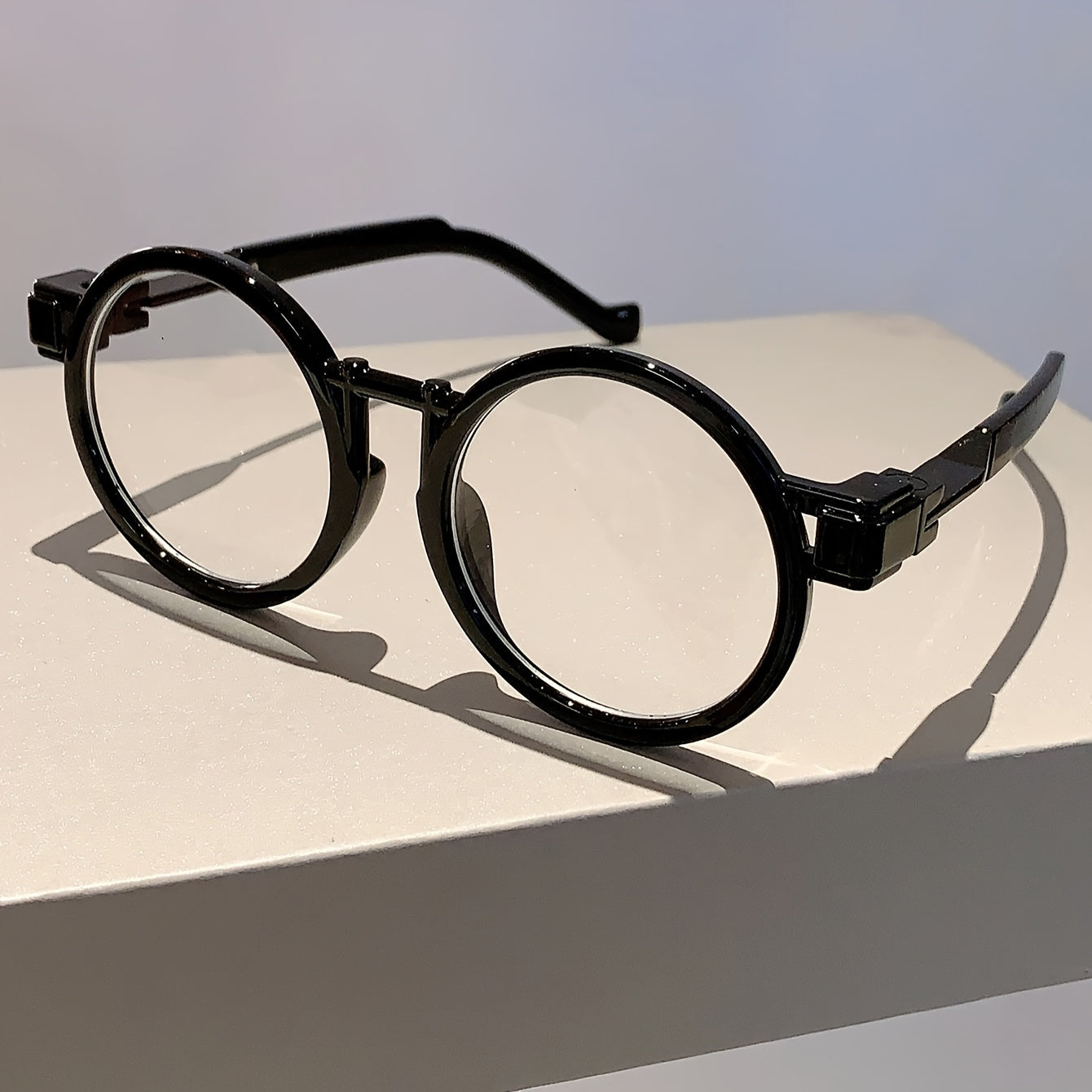 Gafas de lentes transparentes para mujer, estilo retro redondo con estampado de leopardo, gafas para ordenador