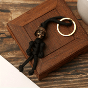 Unique Handmade Paracord Keychain with Skull Head Soldier Pendant Outdoor EDC Tool