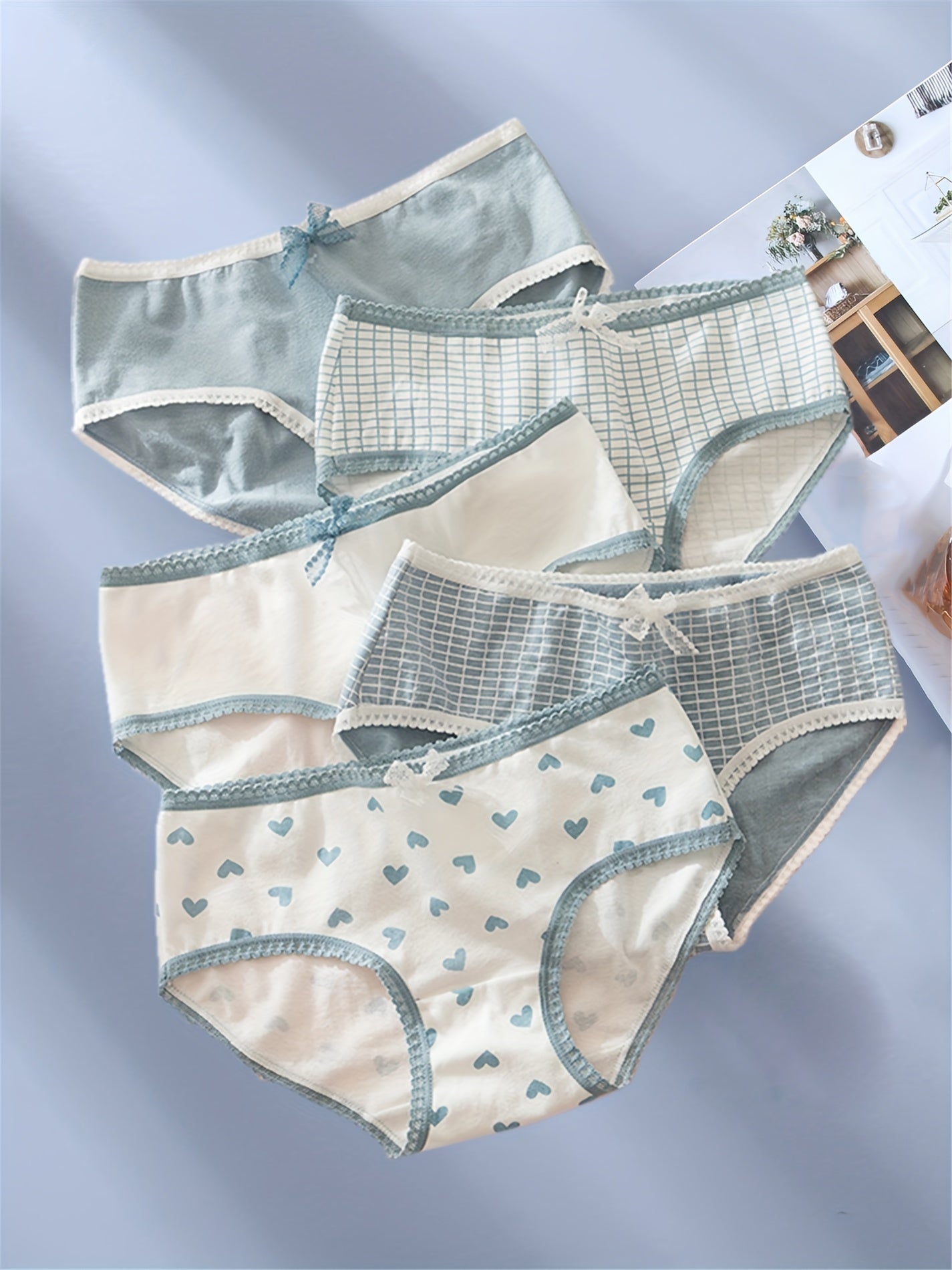 Women's Allover Print Breathable Stretchy Cotton Briefs Pack of 5