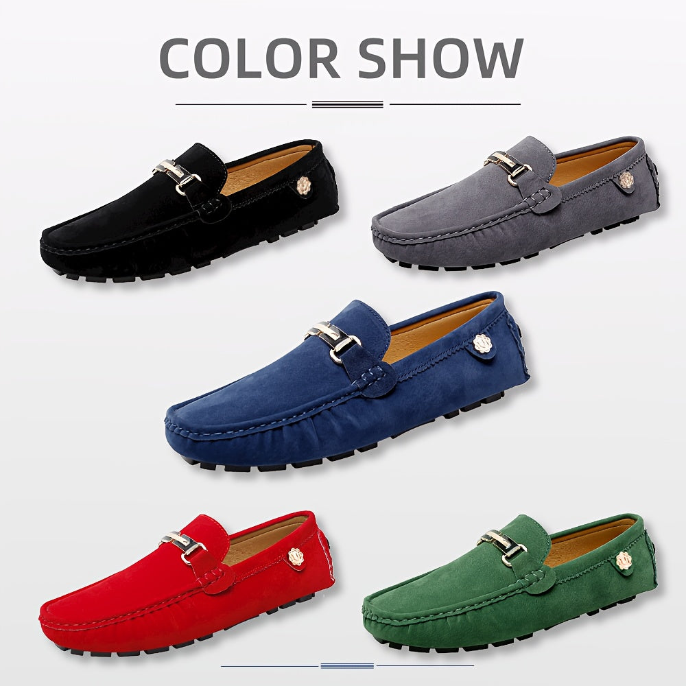 Men's Leather Slip-On Loafers Moccasins Flat Shoes Anti-skid Durable