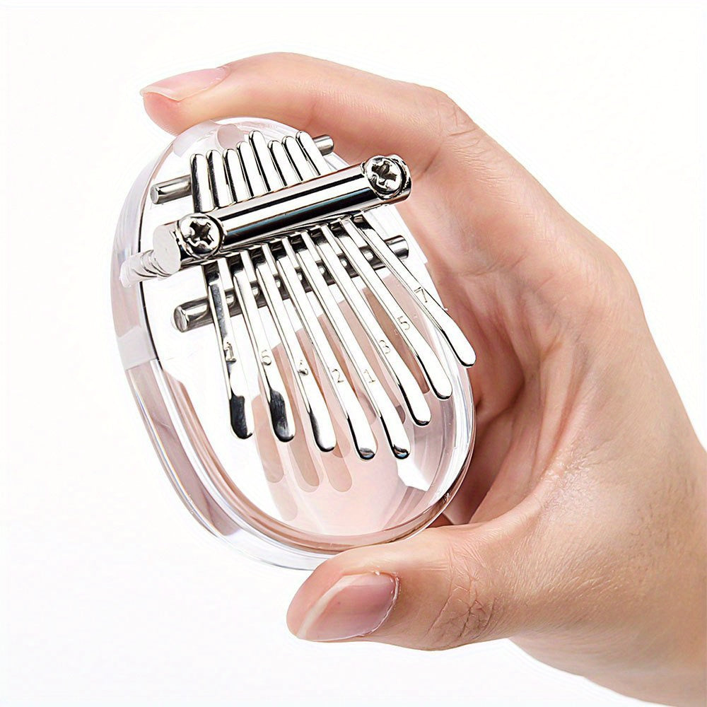 Mini Kalimba Thumb Piano for Beginners and Music Lovers Light Brown Wood 8 Keys Gift for Eid Al-Adha