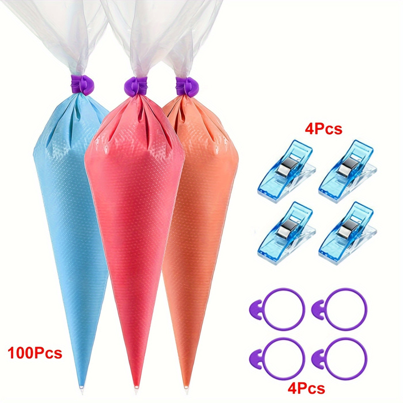 Disposable Piping Bags Set 108 Pieces for Cake and Cookie Decorating